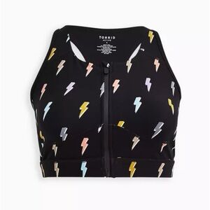 Torrid TRU Wireless Zip-Front Active Sports Bra in Bolt Burst! Size 2 = 2x 18/20